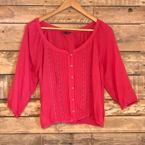 American Eagle Button Up Half Sleeve Blouse